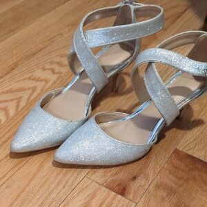 Elegant Silver Strappy Heels